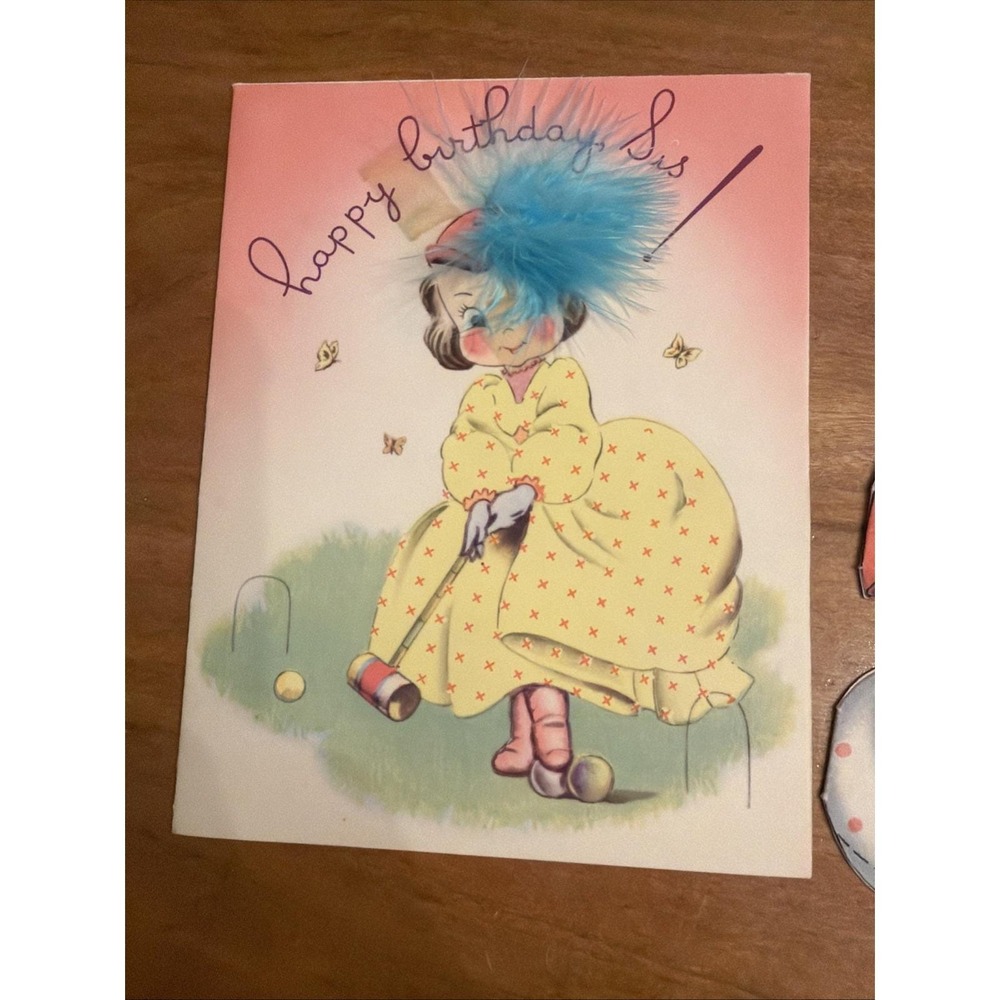 A Lot Of Four Vintage Happy Birthday Cards 1940S - Picture 7 of 7
